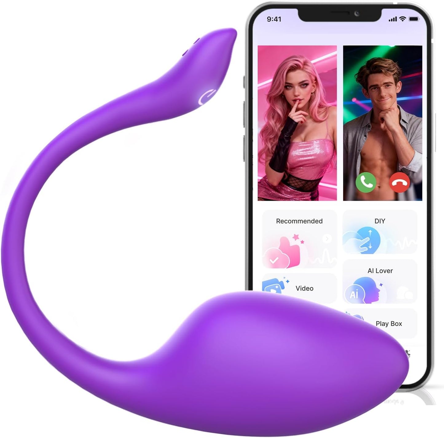 Dildo AI Sync Vibrator Sex Toys - Wearable Panty Vibrating Egg Vibrators with 9 Modes, APP Control, G Spot Clitoral Anal Butt Plug Unisex Adult Sex Toy for Women Men Couples Long Distance - SinfulX -