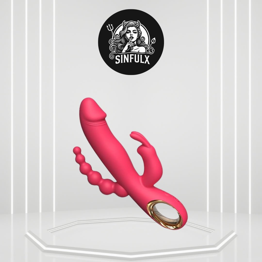 Triple Stimulation Clit & Anal Thrusting Dildo Vibrator - SinfulX