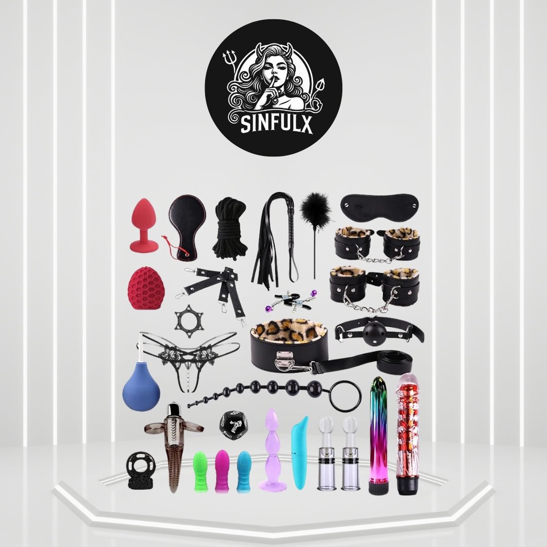 30-Piece Complete BDSM Sex Play Kit with Restraints & Toys SinfulX 30-Piece Complete BDSM Sex Play Kit with Restraints & Toys SinfulX