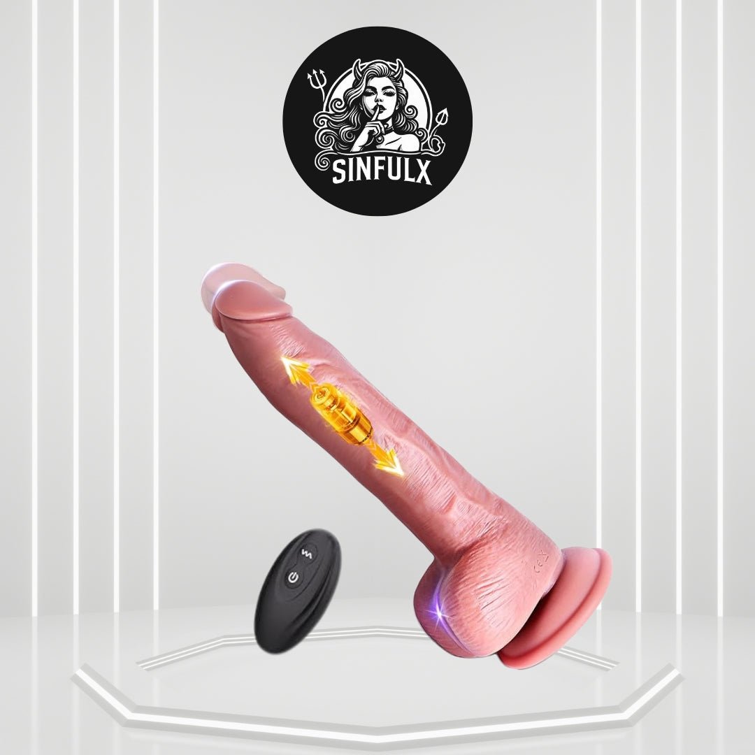 SyncMotion Remote Control Thrusting Dildo Vibrator - SinfulX