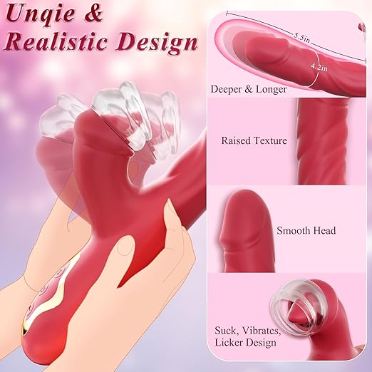Clitoral Vibrator Thrusting Dildo