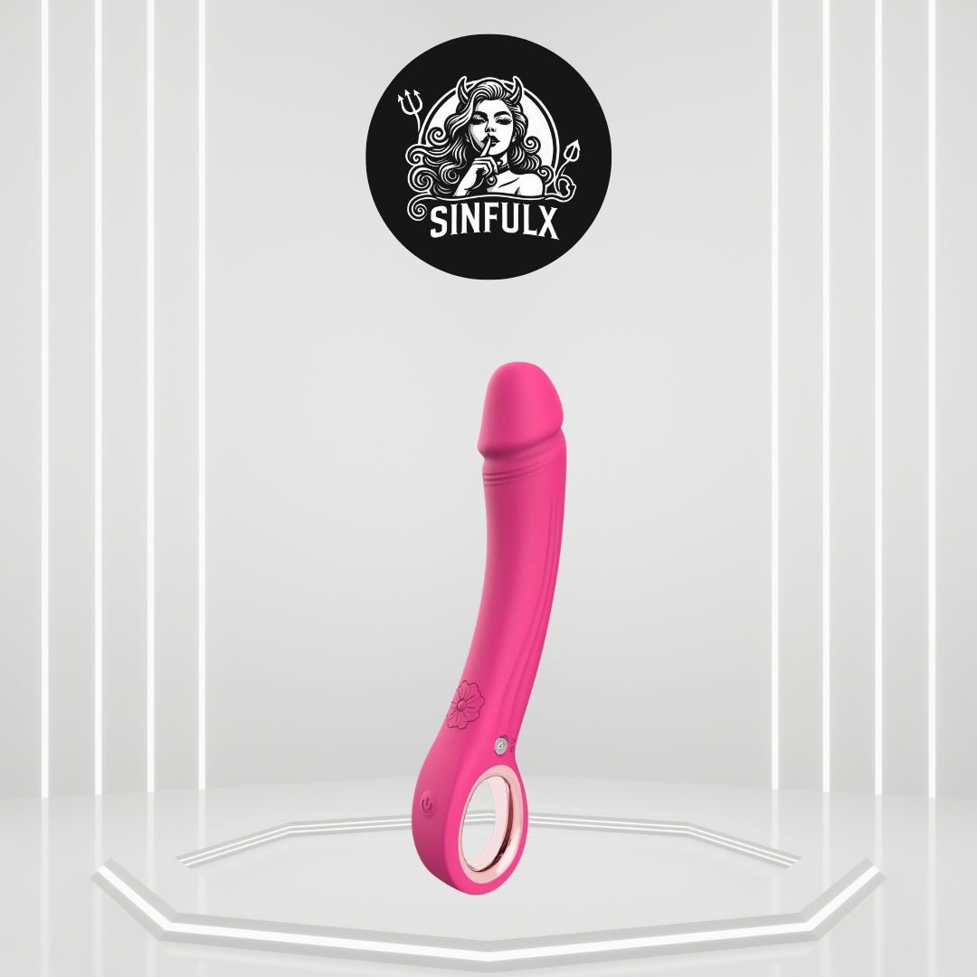 LuxePeak Ergonomic Ring Handle Dildo Vibrator - SinfulX