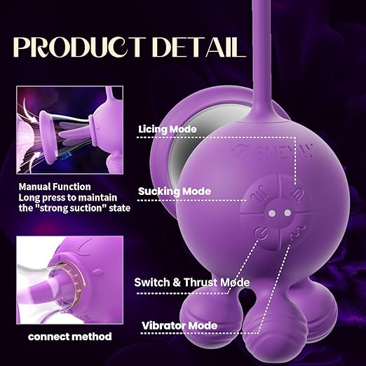 DeepLyric Nipple Clitoral Dual Stimulation Dildo Vibrator