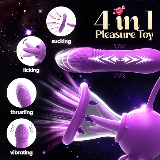 DeepLyric Nipple Clitoral Dual Stimulation Dildo Vibrator