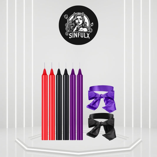BDSM Low Temperature Candles & Blindfold Set - SinfulX