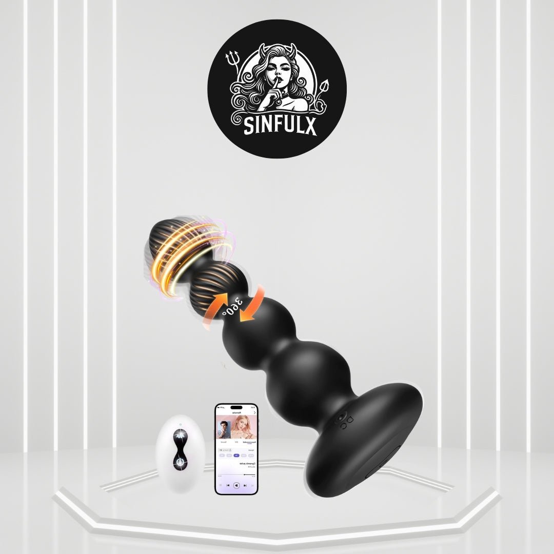 LumeWhisper Rotating Vibrating Anal Beads Wand - SinfulX