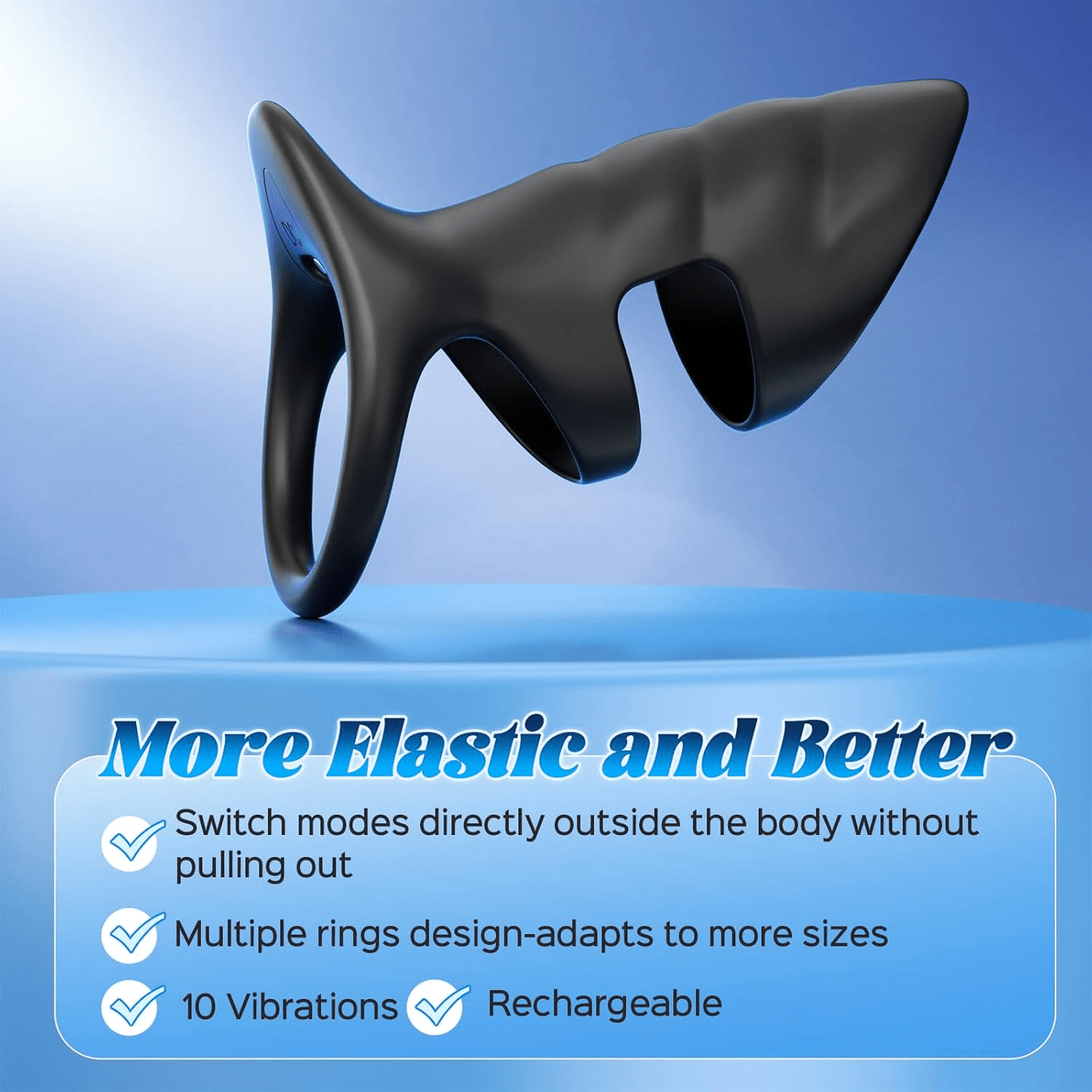 RingVibe Vibrating Cock Ring Sleeve 10 Modes Waterproof - SinfulX - Personal Care > Sexual Wellness > Penis Sleeve