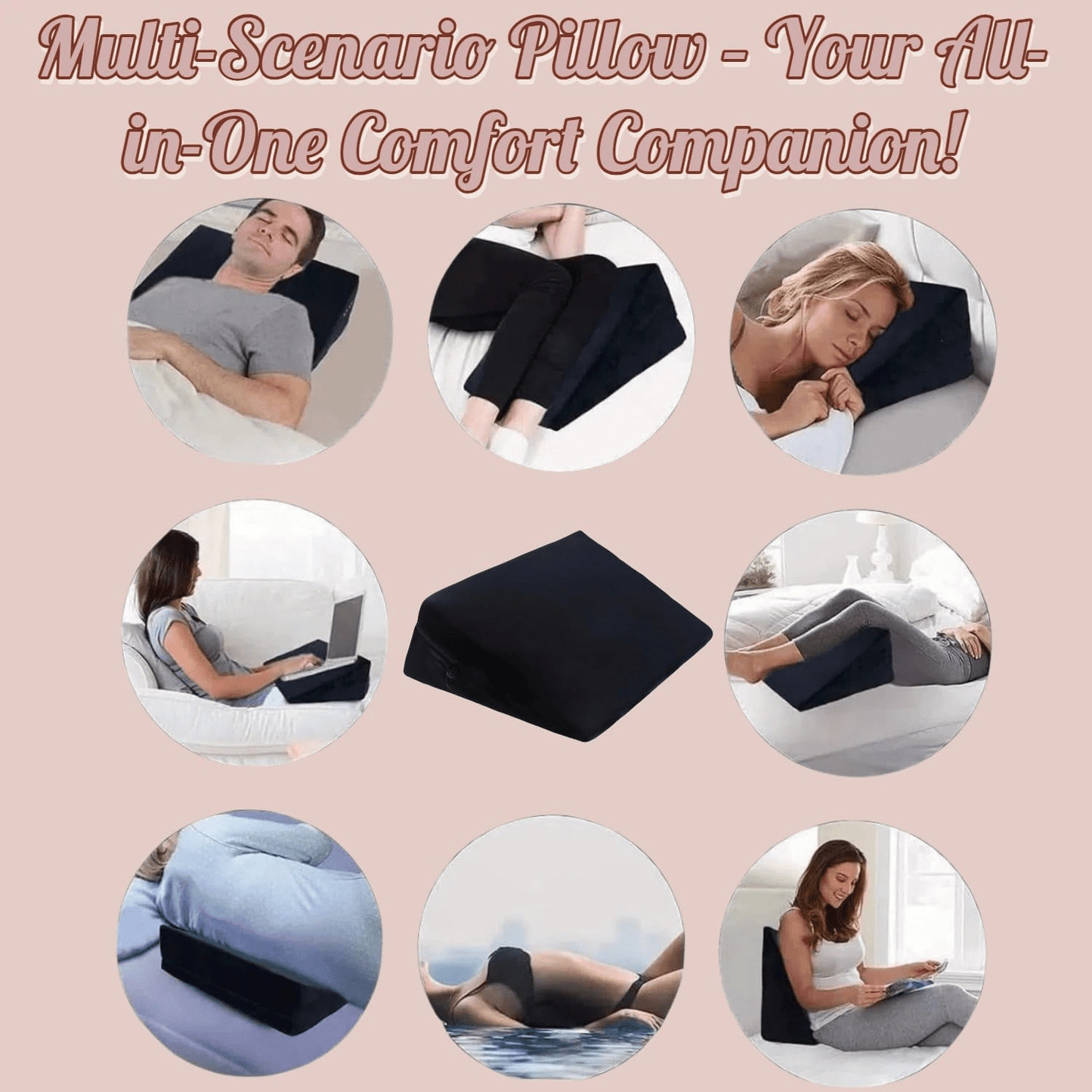 VelvaBond Foam Positioning Wedge Pillow with Handcuffs Support - SinfulX - Personal Care > Sexual Wellness > Sex Pillow