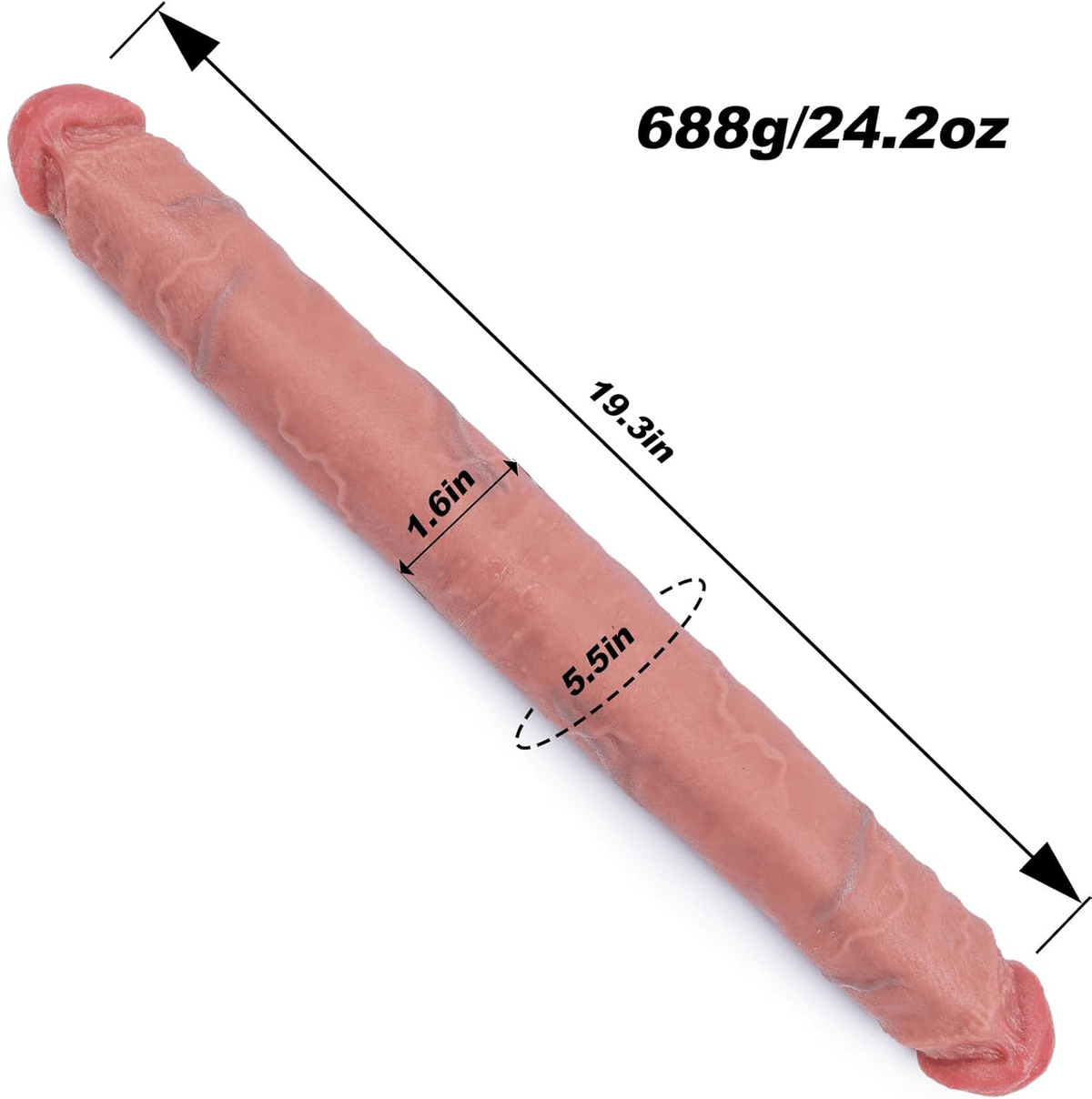 MaxFlow 19.7” XXL Double - Ended Dildo Thick Silicone - SinfulX - Personal Care > Sexual Wellness > Dual - Ended Stimulator