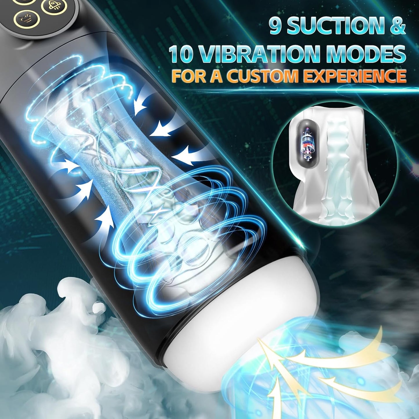 ThunderTease Powerful Sucking & Vibrating Male Masturbator