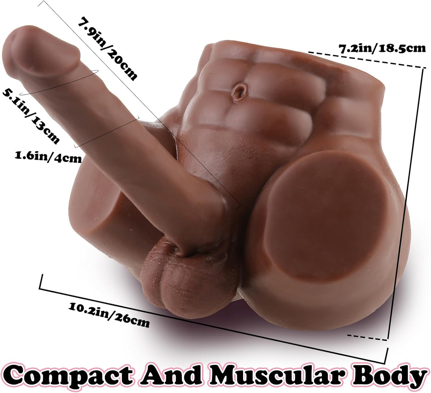 8Lb Male Sex Doll with Flexible Dildo Realistic Sex Huge Cock, Torso Sex Dolls for Women 7.9 in Cock Female Masturbation Unisex Masturbator Tight Anal Adult Toy for Men Couple Women Gay Sex Toy - SinfulX -