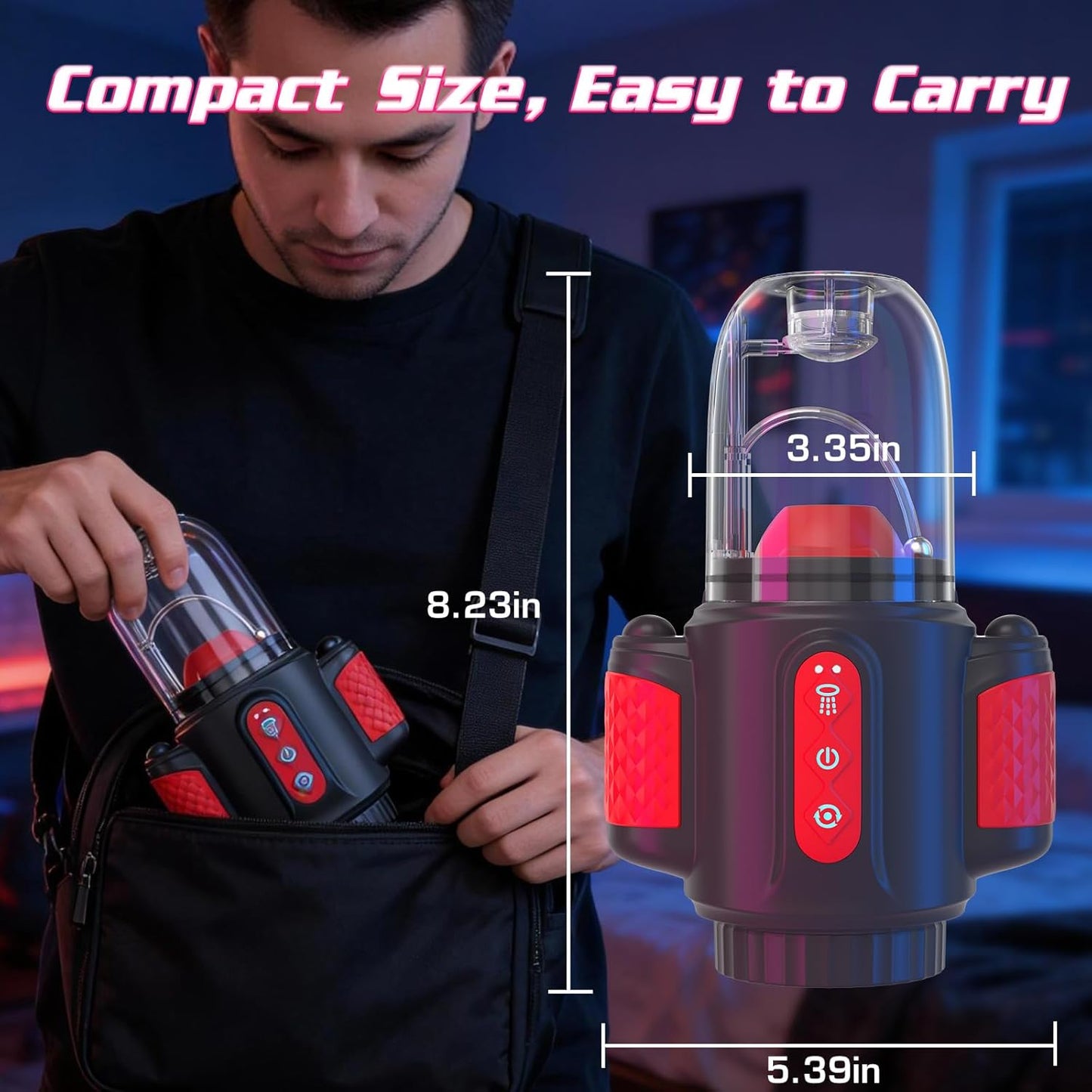 HydroPulse 7 - in - 1 Water Spray Rotating Suction Male Masturbator - SinfulX - Personal Care > Sexual Wellness > Male Suction Vibrator