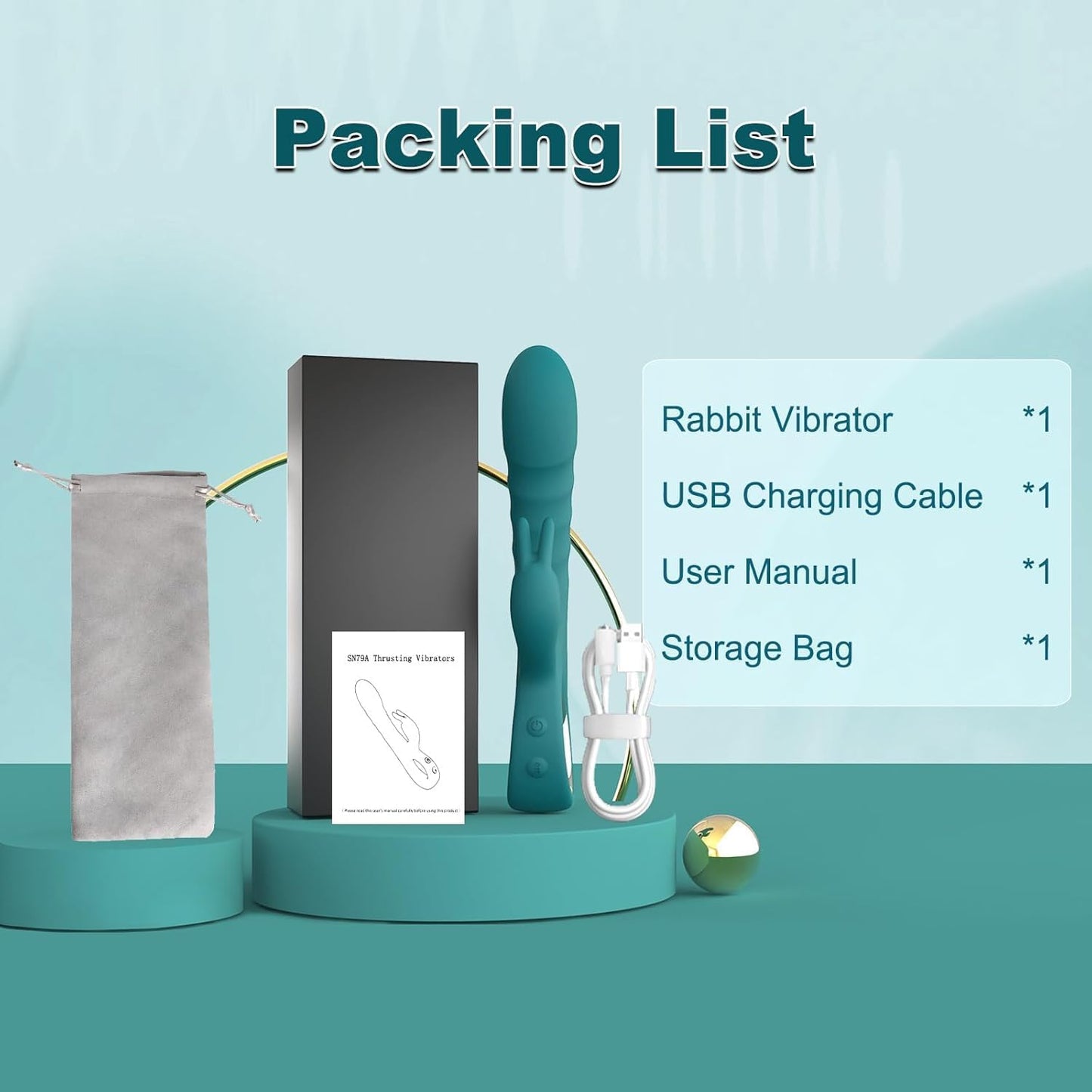 ThrustAura Thrusting Rabbit Vibrator 3 Motor 10 Modes Waterproof - SinfulX -