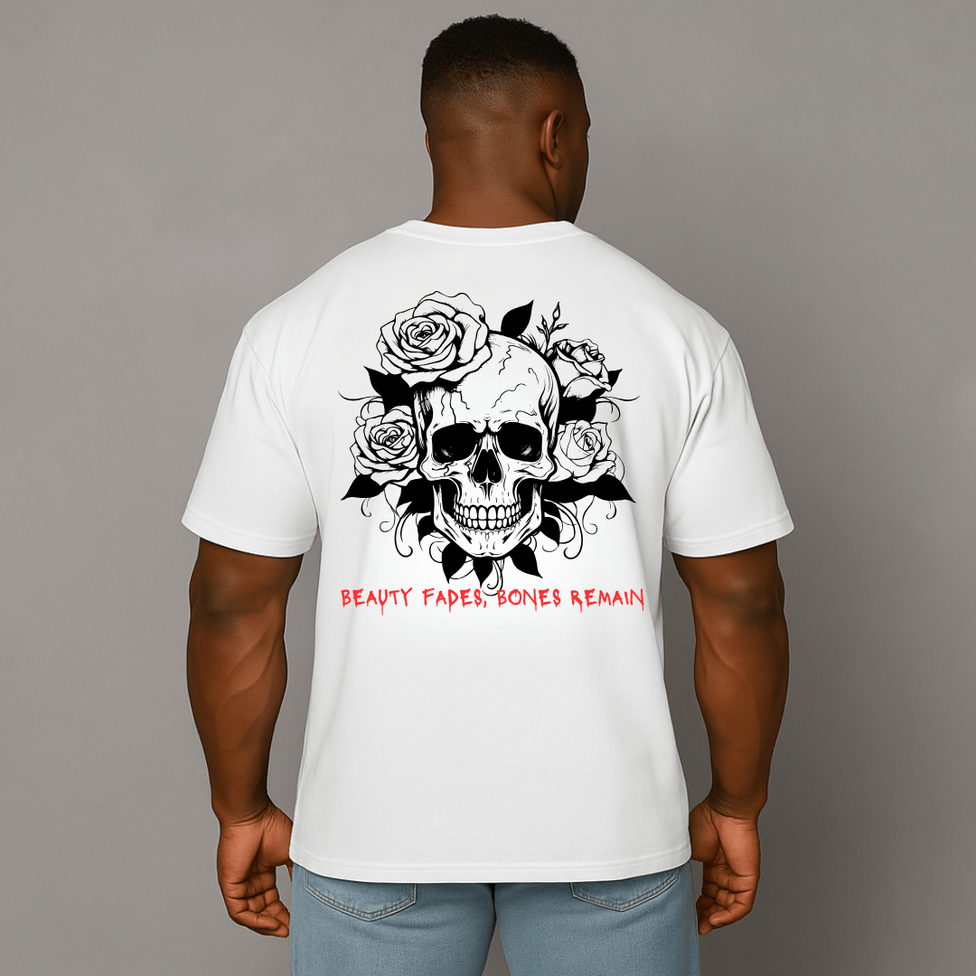 EA Men's Oversized Skull & Roses Tee - SinfulXOversized T-Shirt