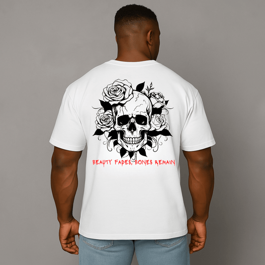 EA Men's Oversized Skull & Roses Tee - SinfulXOversized T-Shirt