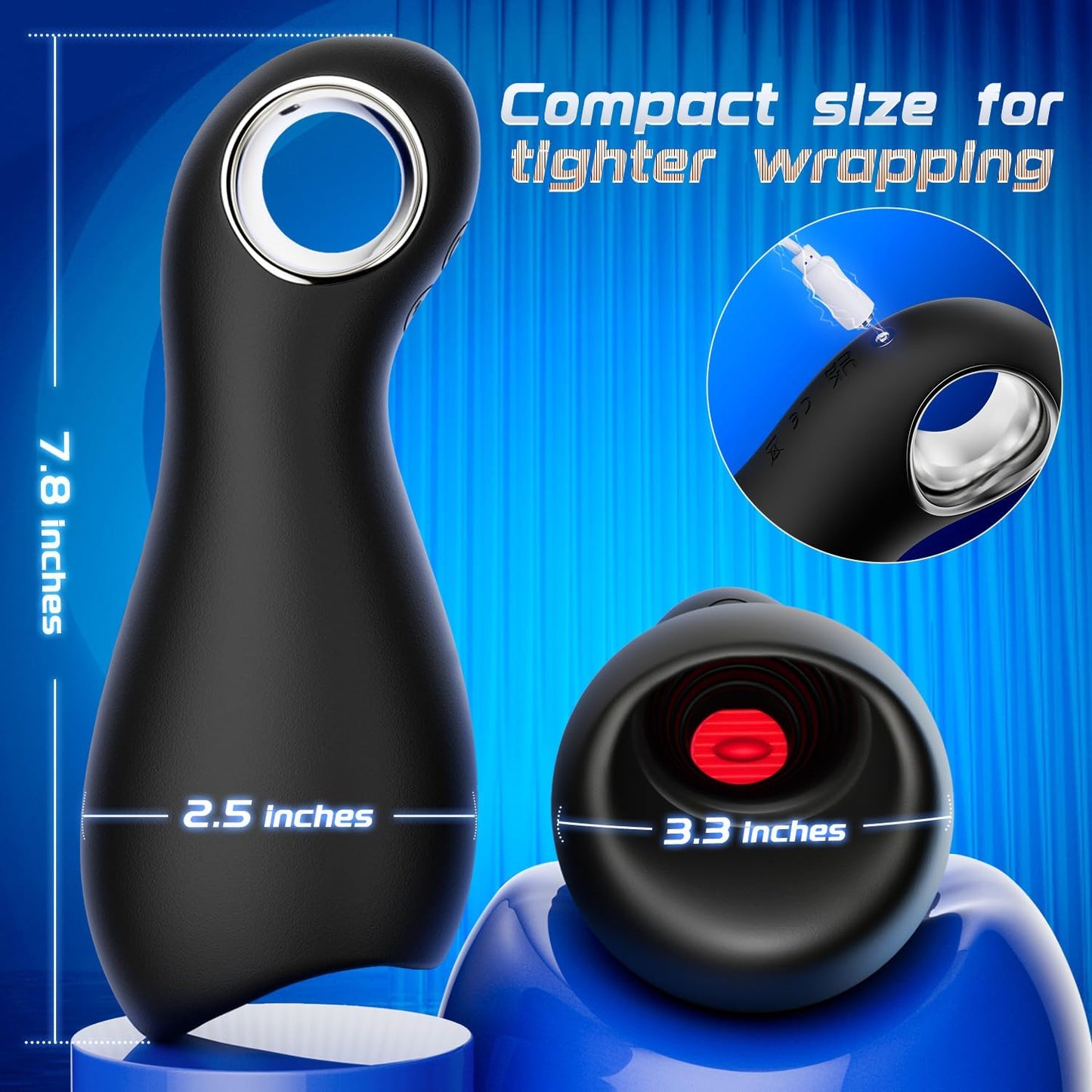 Sex Toys for Men Tongue Vibrator - Male Sex Toy with 10 Vibrating & Licking Modes for Penis Training, Loop - Handle Penis Vibrator Adult Toy for Men Massage Oils - SinfulX -