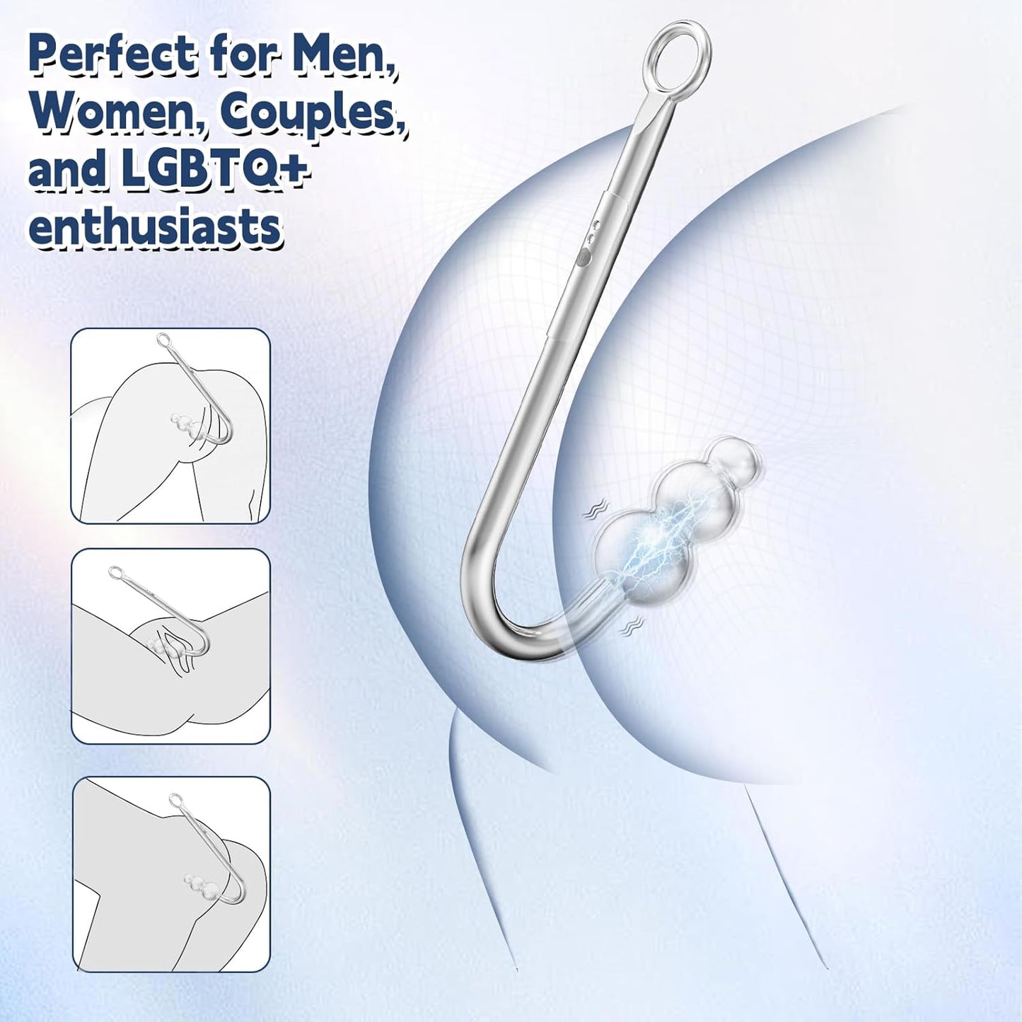 Vibrating Anal Hook BDSM Kit Neck to Wrist Bondage Restraint Set with Ball Gag, Couple Sex Toys Adjustable Collar behind Back Handcuffs Straps Bed SM Game Tool for Couples, Roleplay & Bedroom Fun - SinfulX -