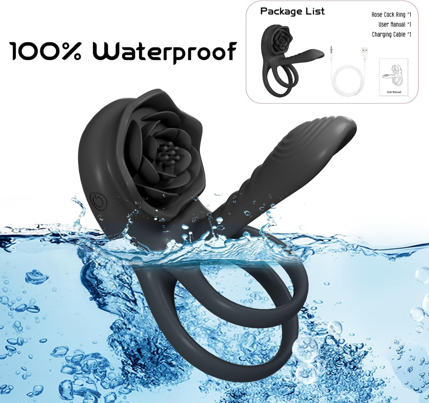 PetalCoreX Cock Ring Extender G - Spot Clit Vibrator 9 Modes - SinfulX - Personal Care > Sexual Wellness > Couples Cock Ring