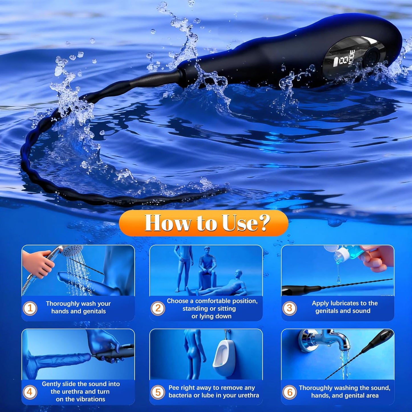 VantaPulse Vibrating Urethral Sound 9 Modes LED - SinfulX - Personal Care > Sexual Wellness > Penis Plug