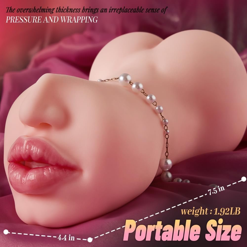 Realistic Pocket Pussy Male Masturbator,Oral Sex Toy with Thick Flesh and 5D Deep Vagina Mouth Adult Toy,Lifelike Male Stroker Pussy Masturbators Blowjob Adult Sex Toys for Man Masturbation Pleasure - SinfulX -