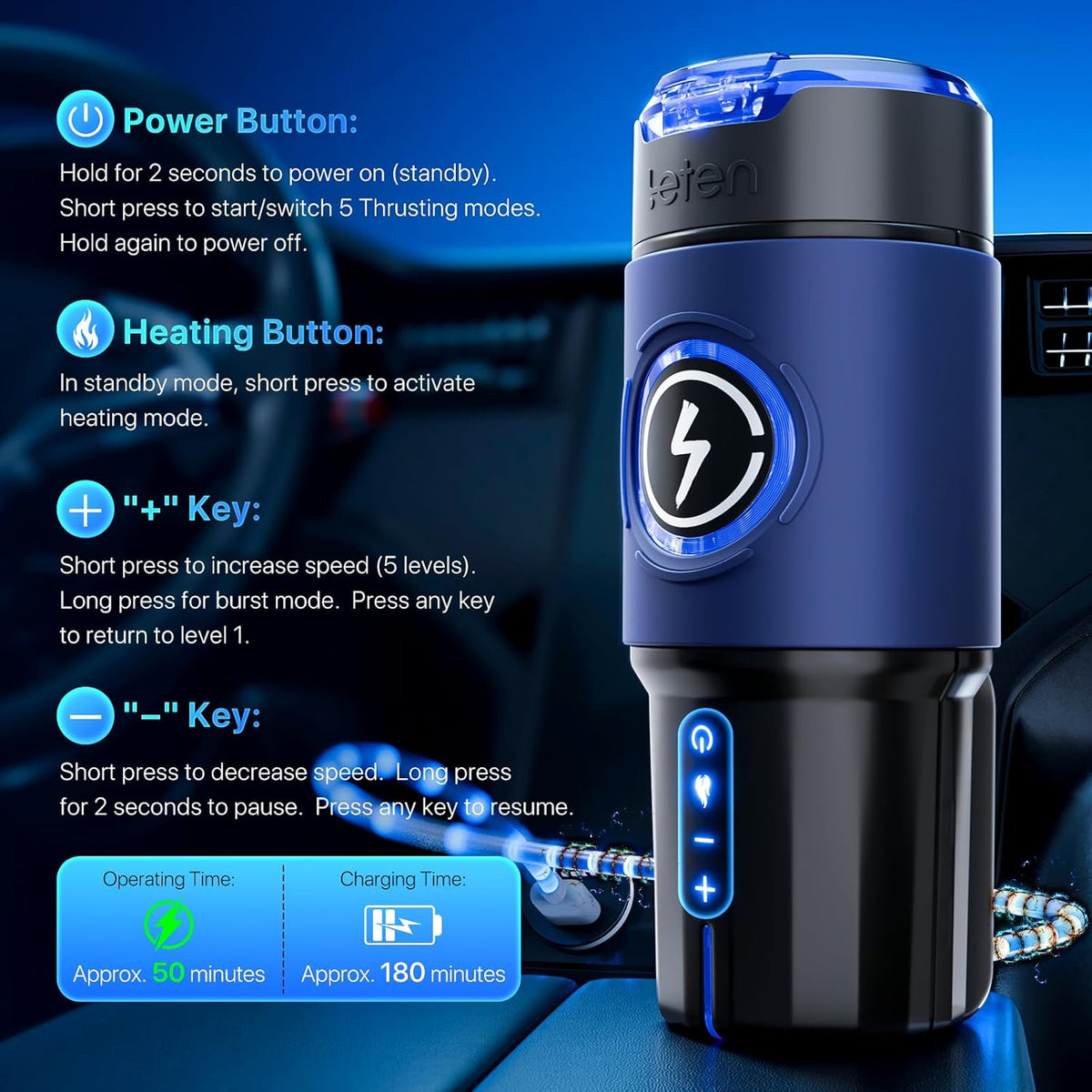 Male Masturbator Sex Toys for Men - Thrusting Male Stroker with 360° Heating, 5 - Speed Smooth Motion Blowjob Adult Men'S Sex Toy, Silent Brushless Motor, Soft Sleeve & Magnetic Phone Mount - SinfulX -