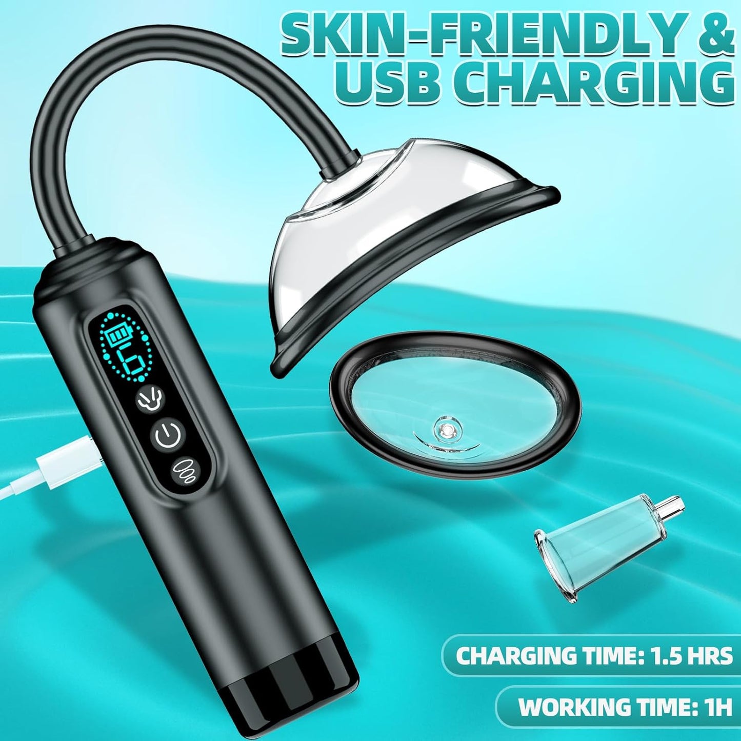 VyxoraX Electric Pussy Pump 6 Modes 5 Cups - SinfulX - Personal Care > Sexual Wellness > Pussy Pump