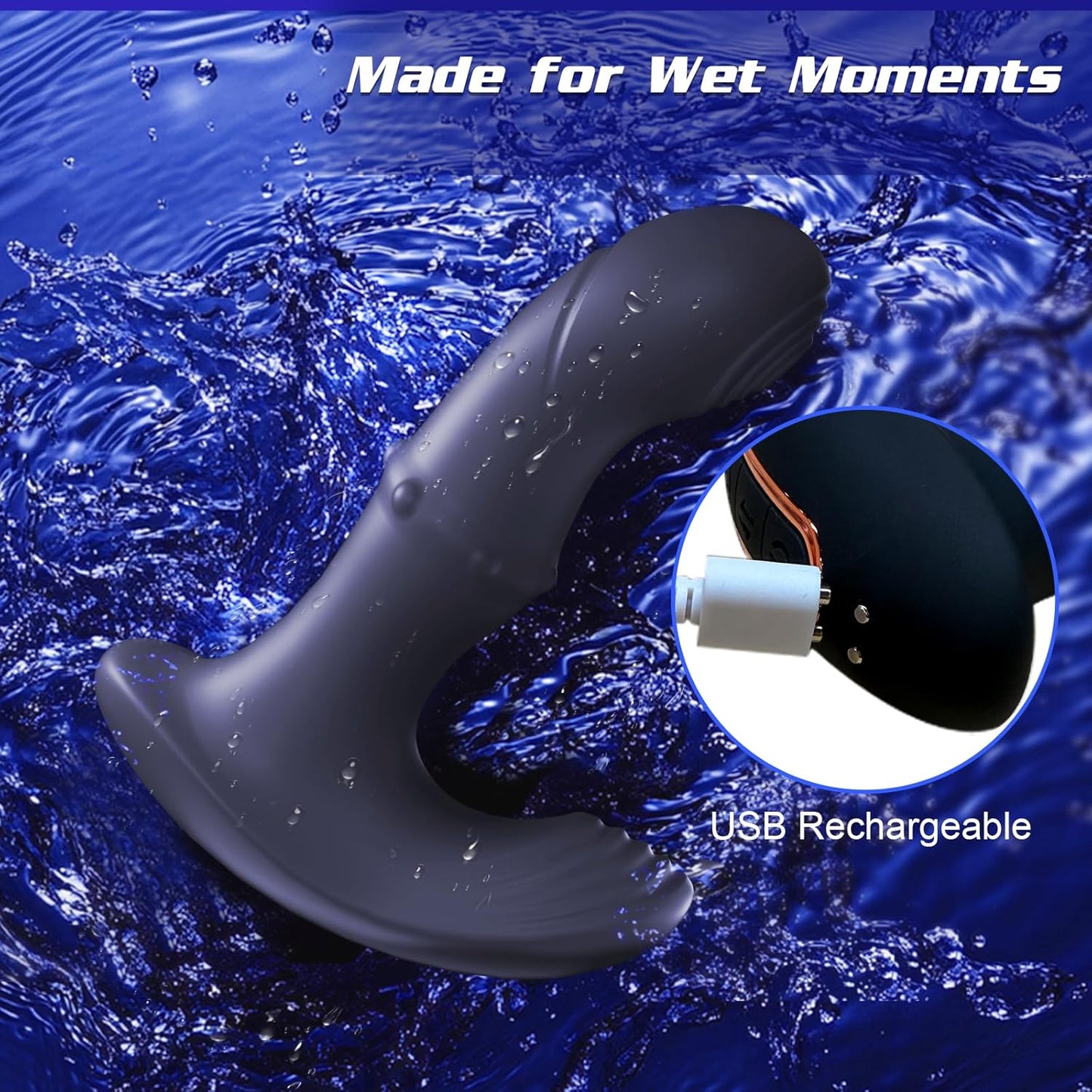 Wiggling Prostate Massager with Beaded Thrusting Ring, Vibrating Anal Butt Plug, App Remote Control Anal Male Adult Sex Toys for Men Women Couples, Anal Dildo Vibrator Sex Toy Game Play - SinfulX -