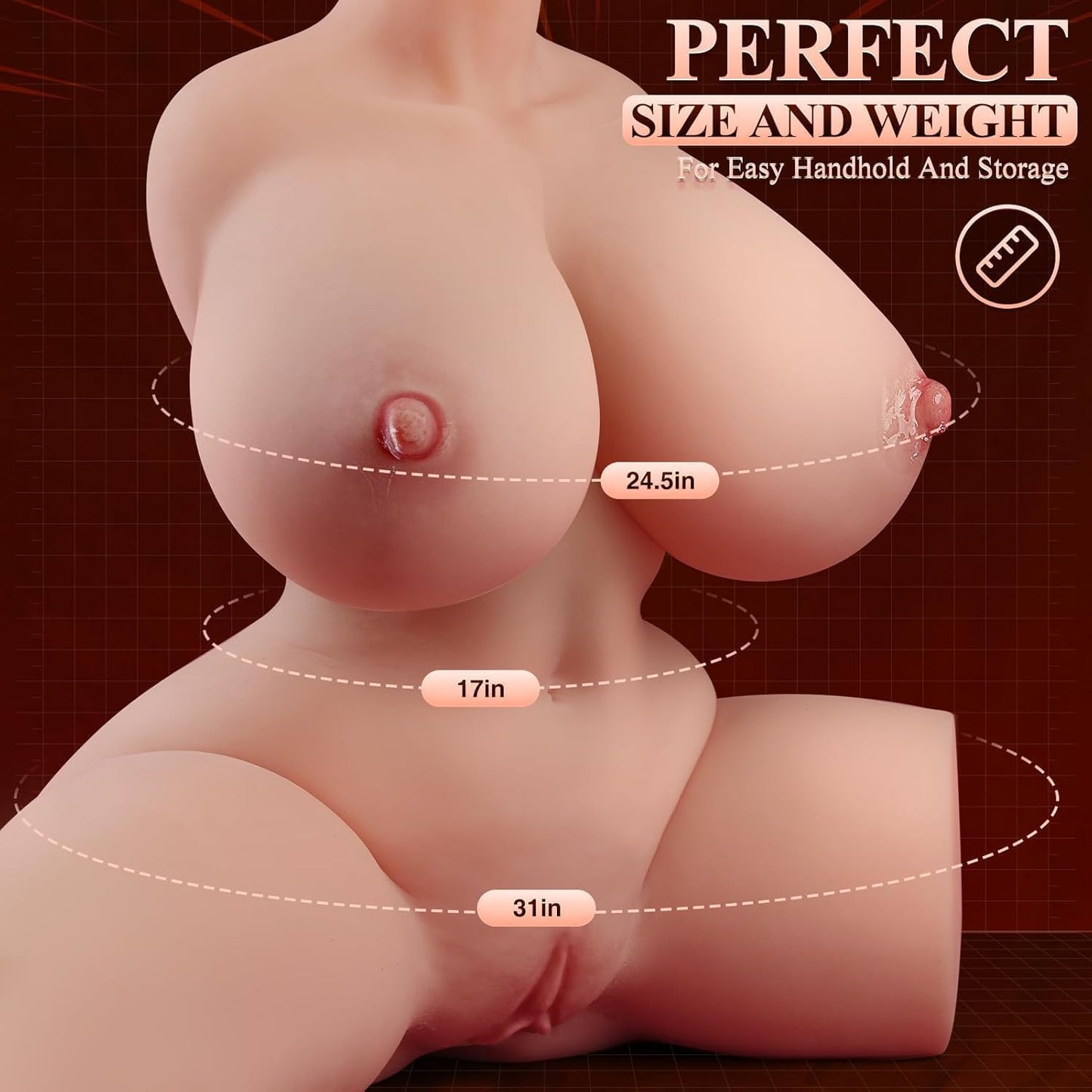 Sucking Vibrating Sex Doll Torso Life Size Powerful Male Masturbator 6X12 Sucking Vibration Big Breasts Handsfree Sex Doll, Male Sex Toys for Men with Vagina Butt and Anal Channel Sex Doll - SinfulX -