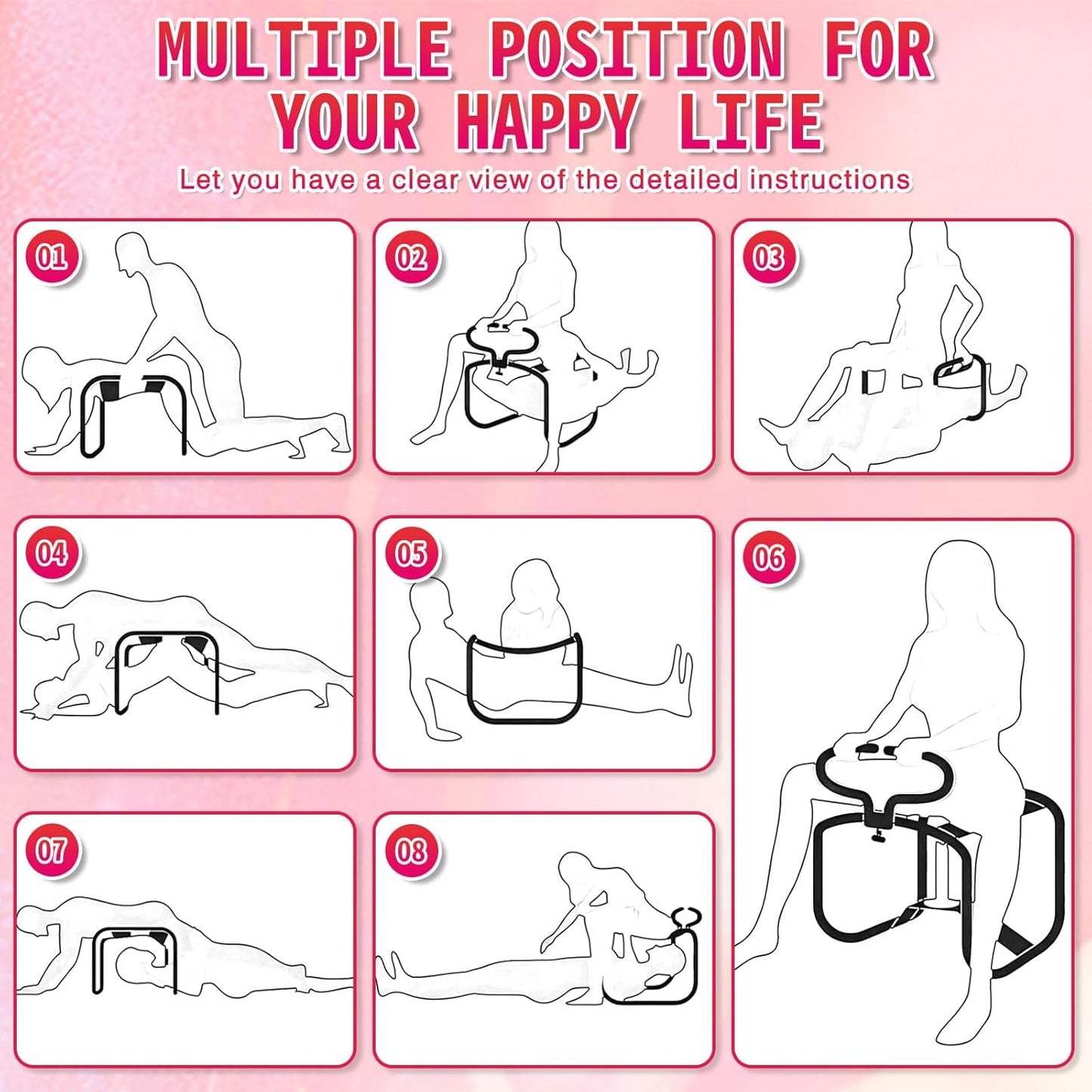 Multifunctional Sex Chair – Position Enhancer with Sturdy Handrail for Couples' Pleasure - SinfulX -