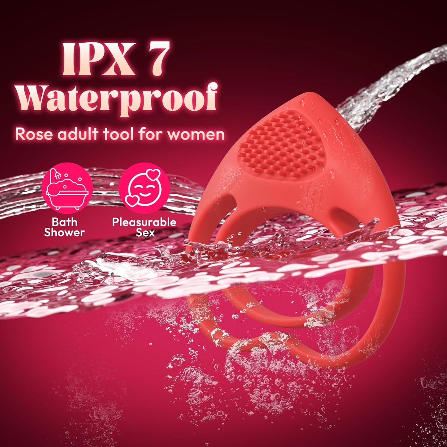 HeartSync Cock Ring Clit Stimulator 9 Modes Silicone - SinfulX - Personal Care > Sexual Wellness > Couples Cock Ring