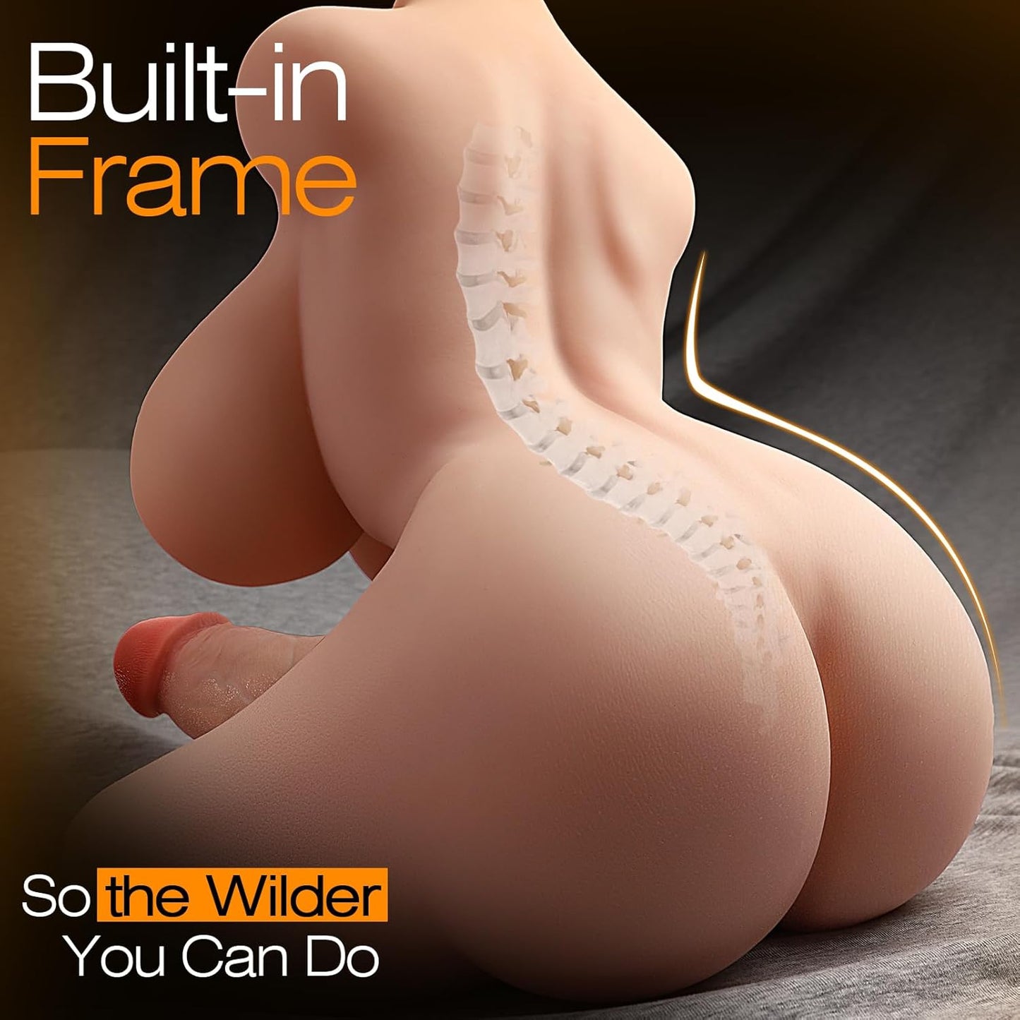 Shemale Sex Doll with 360° Flexible Torso Dildo and Big Soft Boobs & Ass, Trans Sex Dolls Have 2 Channel Vaginal & Anal, Gay Shemale Sex Toys for Women Male, Masturbator Male Sex Doll - SinfulX -
