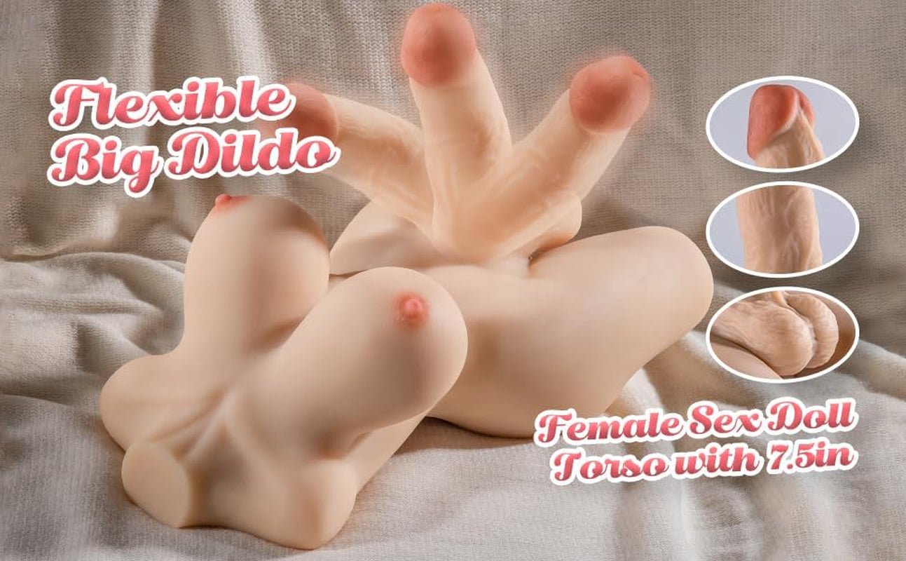 Shemale Sex Doll Torso Dildo - Male Sex Toy with Flexible for Women, Breasts and Anal, Unisex Love Doll for Men Gay Couple,Transsexual Torso Toy with Huge Dildo - SinfulX -