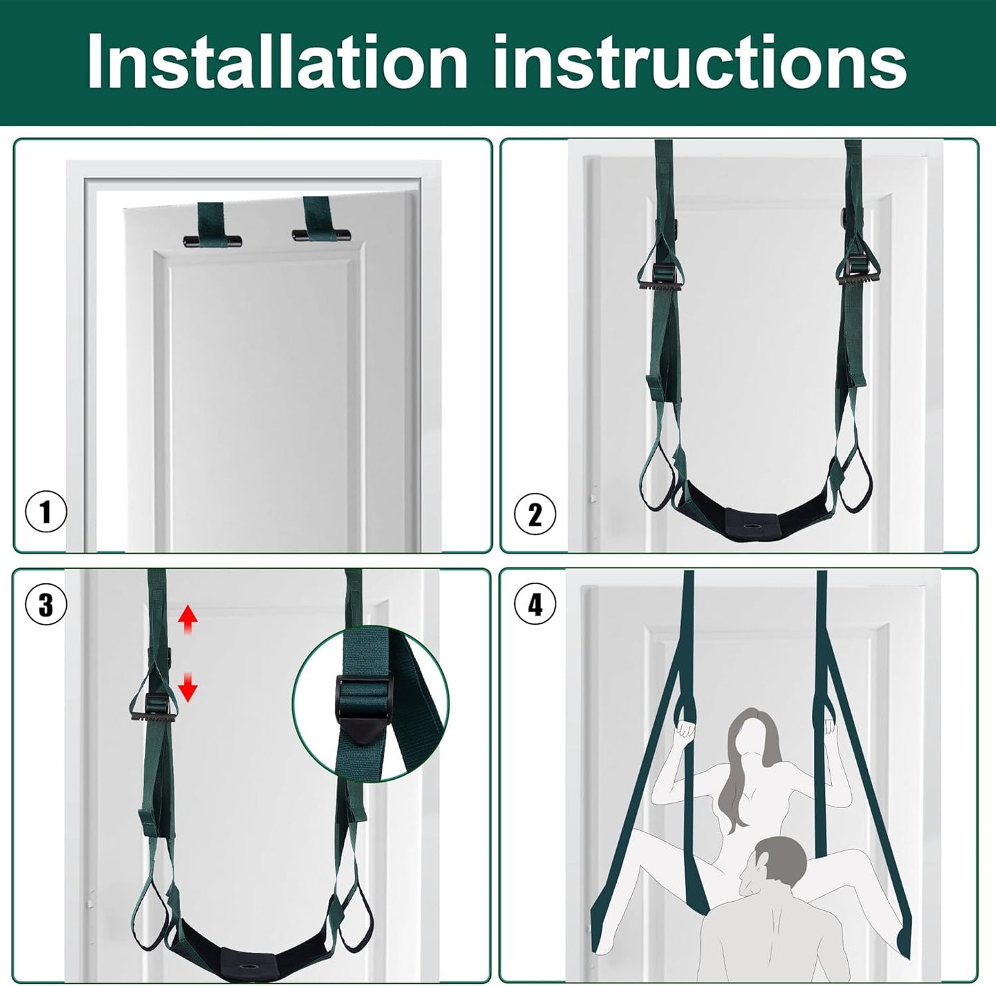 DuoLuxe Premium Door Sex Swing with Dildo & Seat - SinfulX - Personal Care > Sexual Wellness > Sex Swing