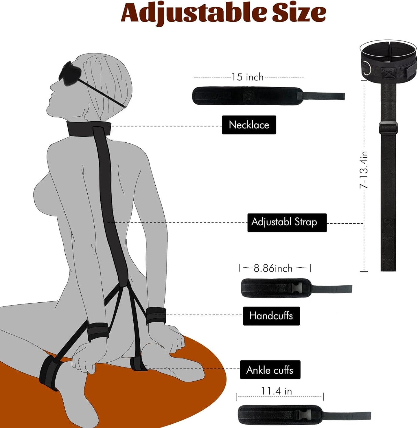 TetheredEmbrace BDSM Neck to Wrist Restraint Set