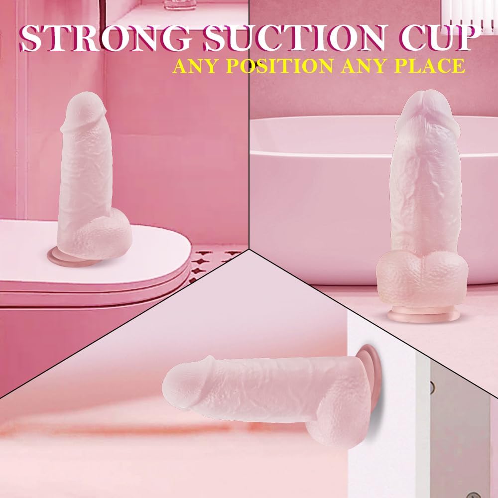 FrostPeak Extra-Thick Clear Realistic Dildo