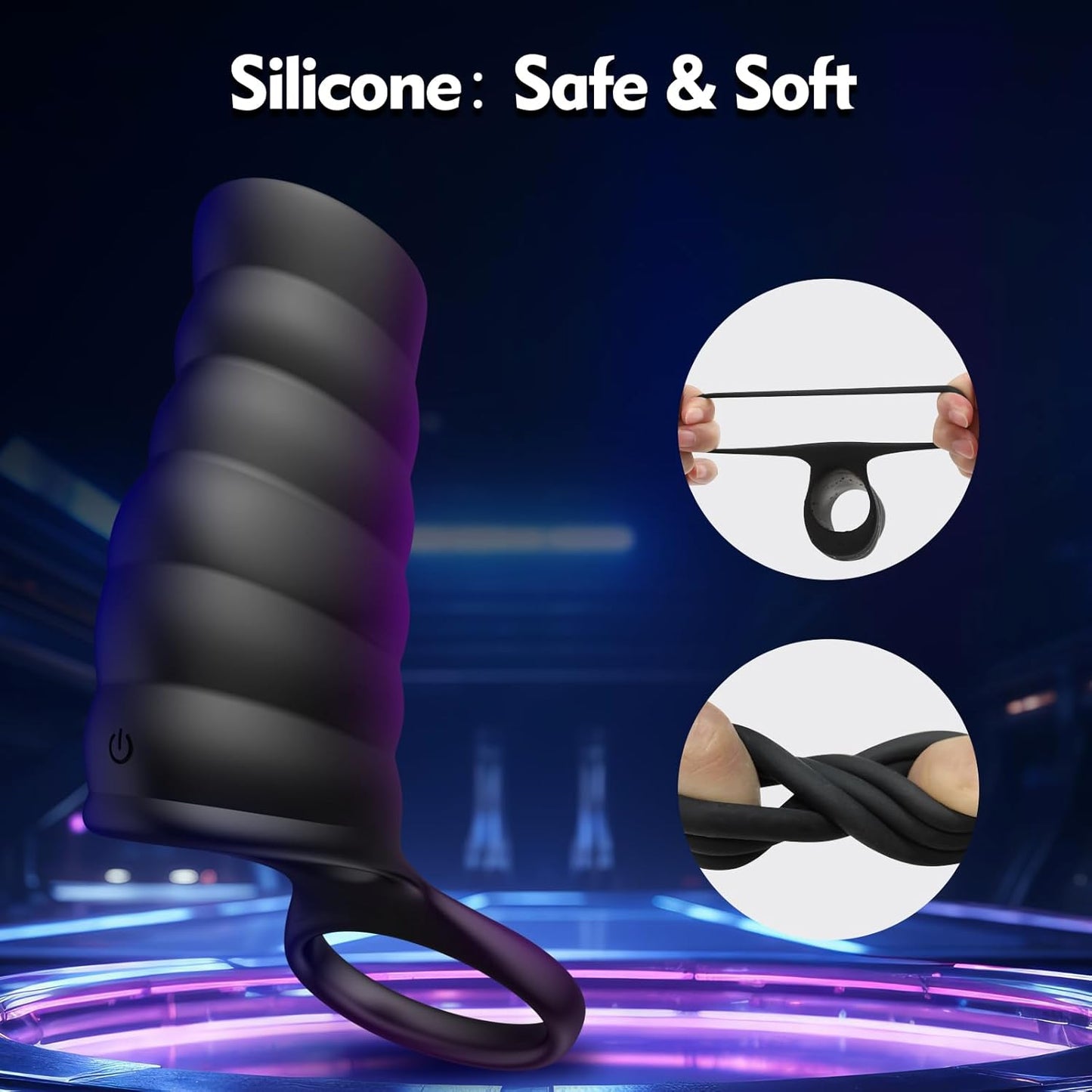 ErosGlow Vibrating Penis Sleeve Cock Ring