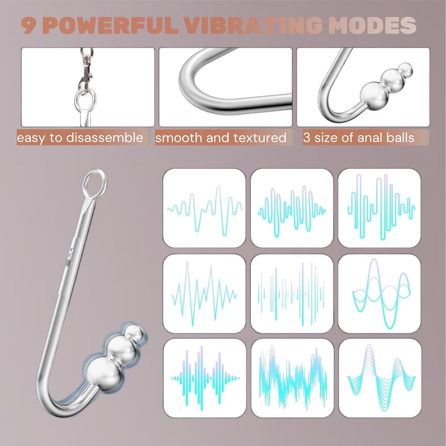 FawnCurve Vibrating BDSM Anal Hook & Bondage Restraints Kit