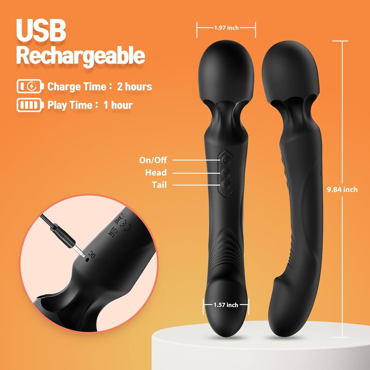 SilkTouch Clitoral Stimulation Wand Vibrator