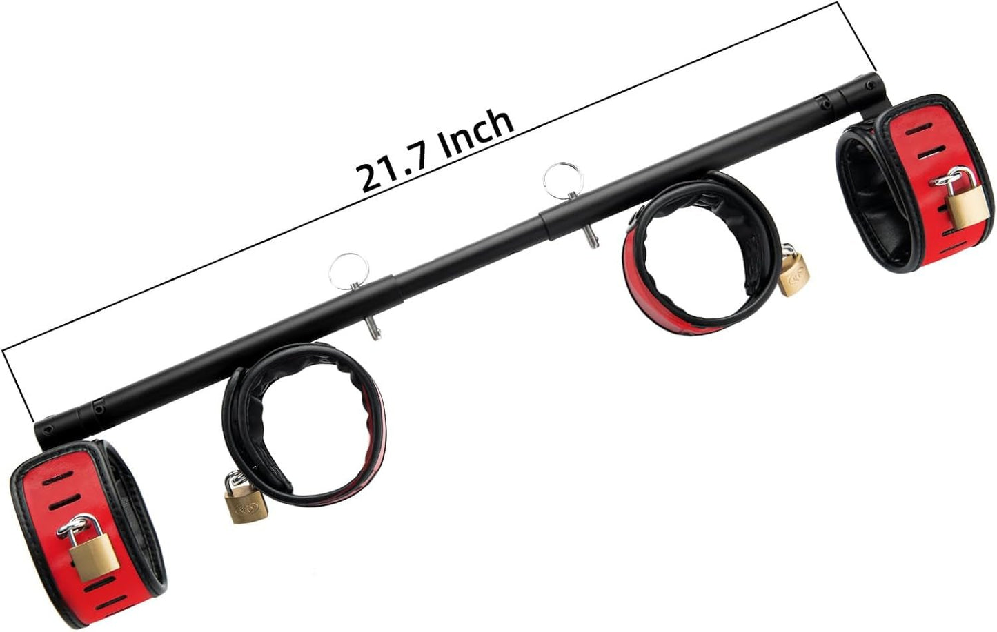Spreader Bar Heavy Duty Swiveling Stainless Steel Bar Home Gym Equipment with 4 Furry PU Adjustable Cushioned Straps for Fitness Training, Pilates and Yoga Accessories Kit. - SinfulX -