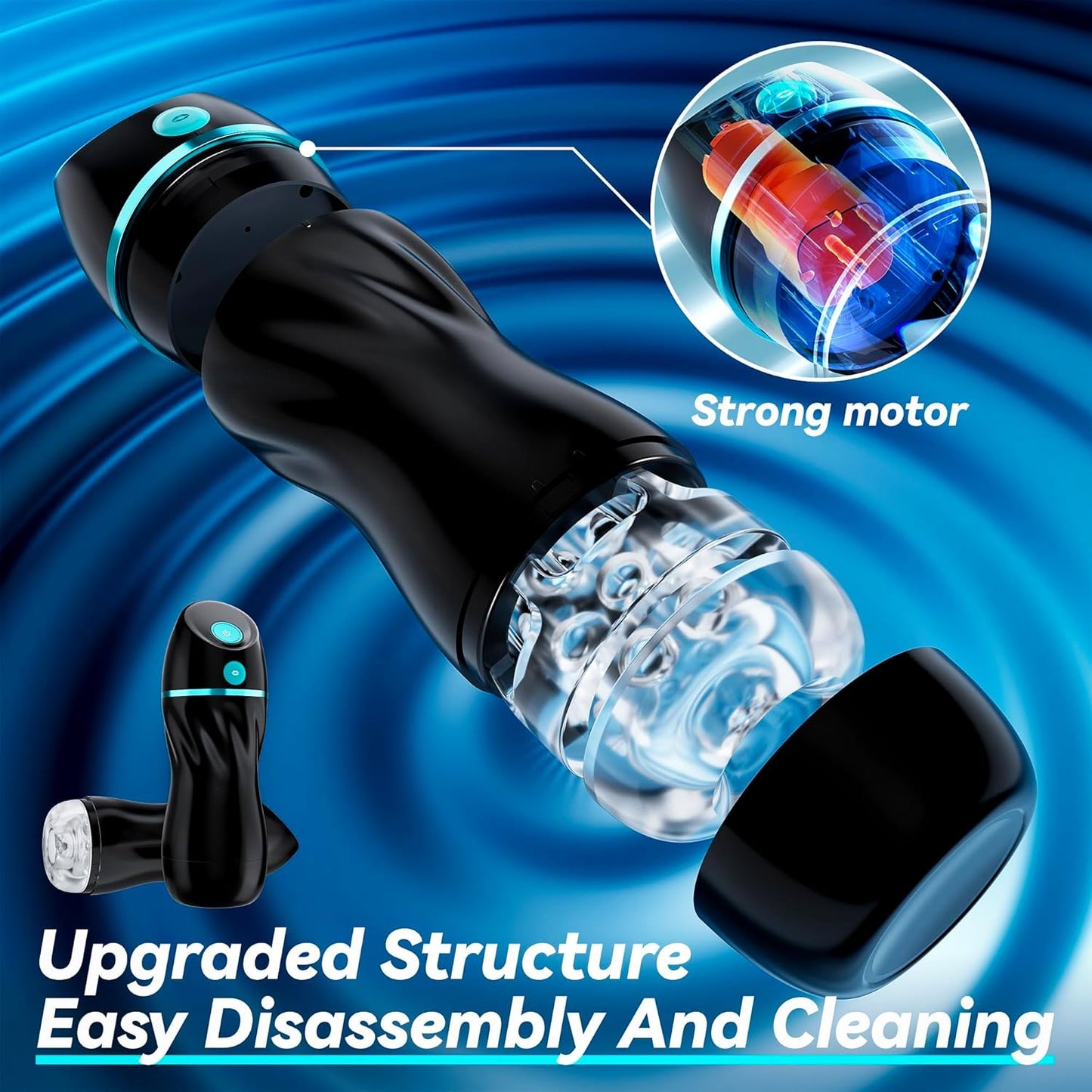 Male Masturbators Automatic with 7 Vibrating Modes & 3 Suction Modes, Strong Motor, 3D Textured Sleeve, USB Rechargeable Male Masturbator Easy to Clean - SinfulX -