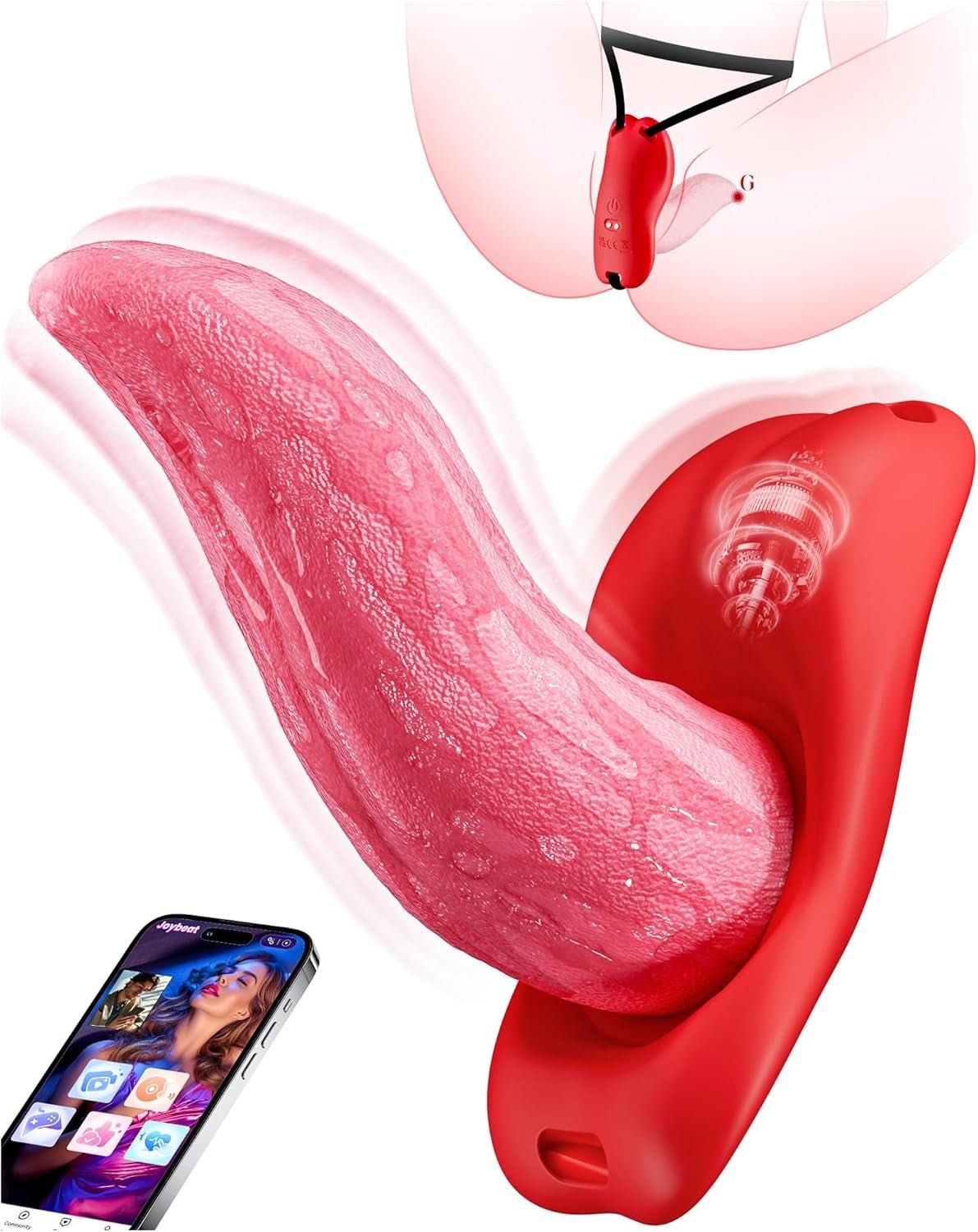 LushTongue Wearable Tongue Vibrator App Control 9 Modes - SinfulX - Personal Care > Sexual Wellness > Tongue Vibrator