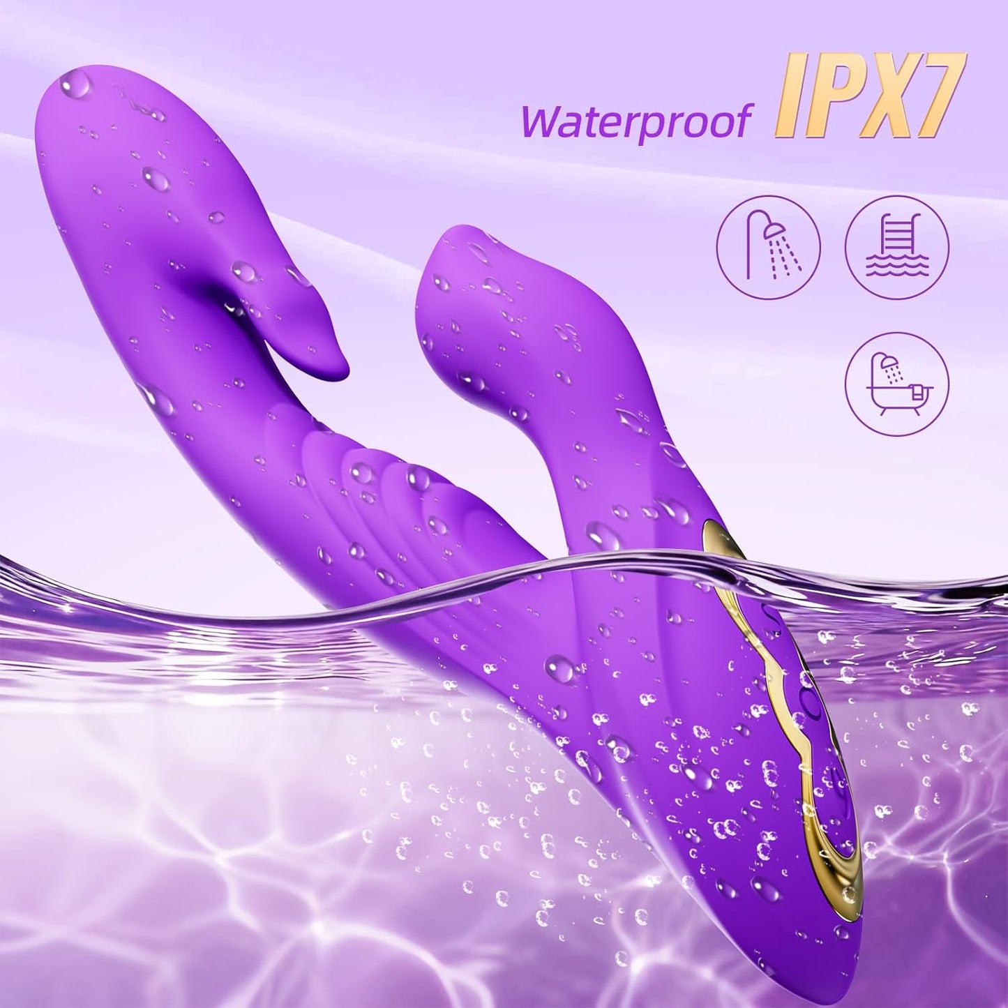 G Spot Tongue Vibrator,Rabbit Sex Toys for Licking Clitoris Stimulation with 10 Tongue Licking & Flapping Vibrating Mode, Rechargeable Waterproof Thrusting Dildo Adult Sex Toys for Women Couple Fun - SinfulX -