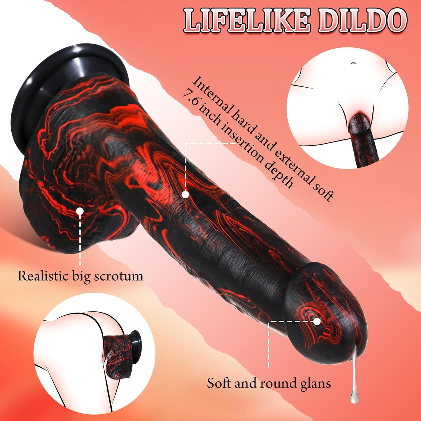 DeepGlide 10” Thick Thrusting Dildo Vibrator