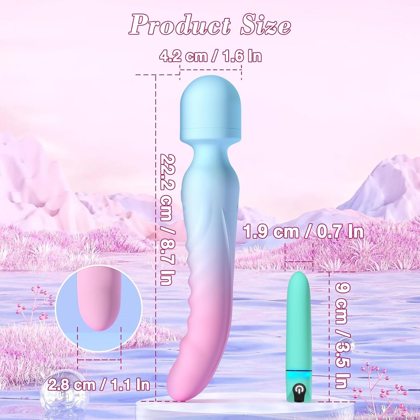 HeatTremor Clitoral Stimulator Wand & Bullet Vibrator Set