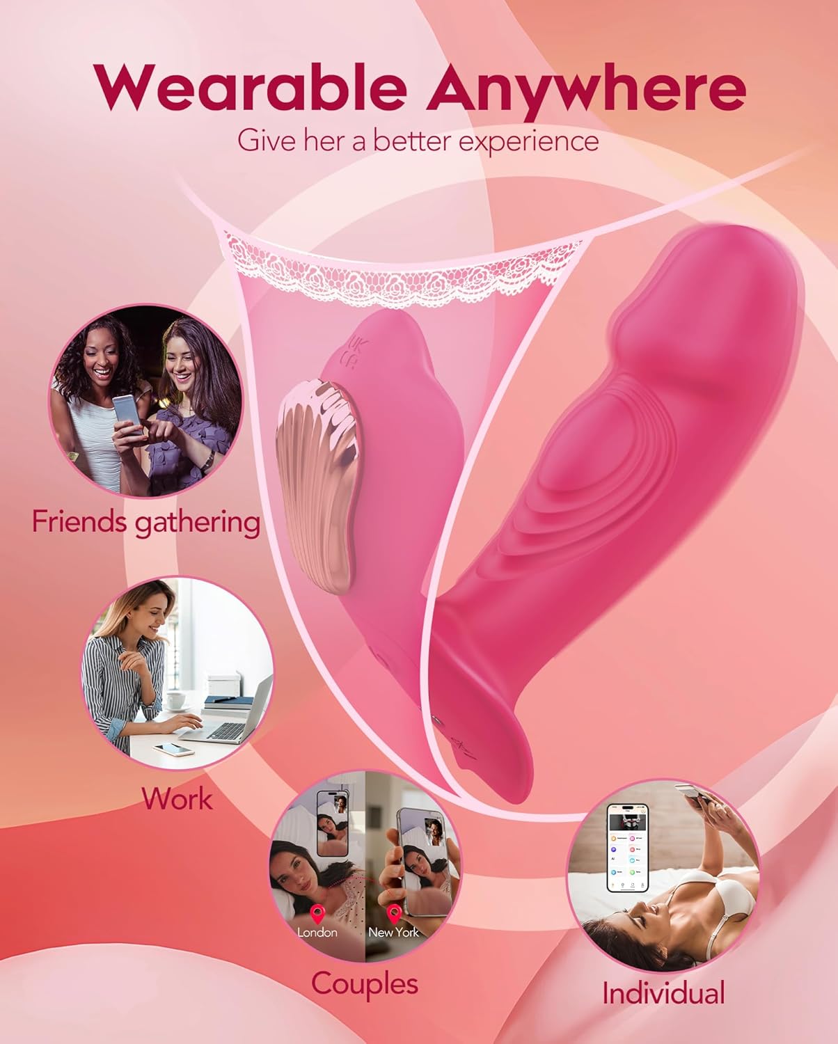 FlickerRose Wearable G-Spot Dildo Vibrator