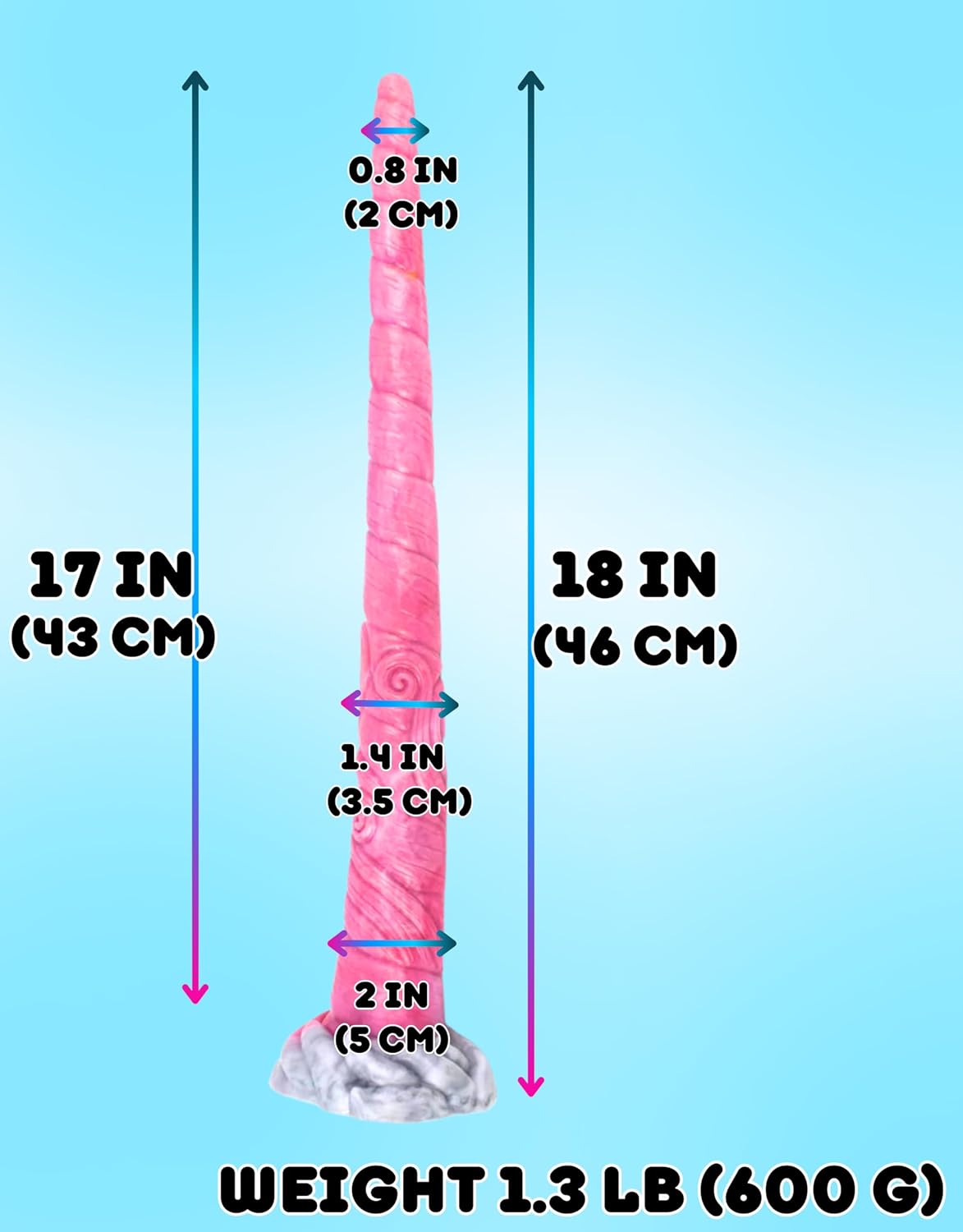 FawnAllure 18" Extra Long Thin Dildo