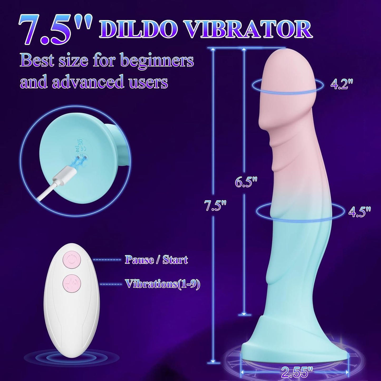 InfiniteFlare Suction Cup Dildo Vibrator
