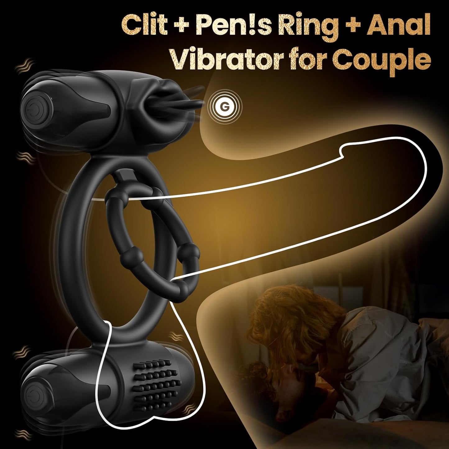 ApexBullet Dual Bullet Vibrator Penis Ring