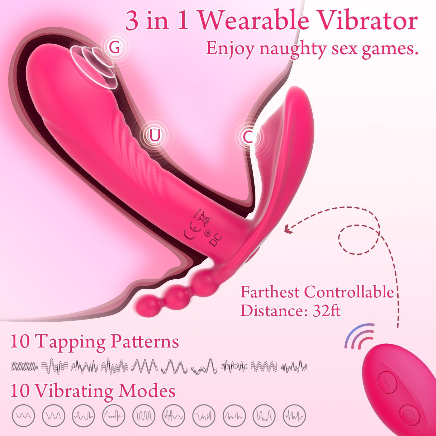 EtherealLoom Remote Control Triple Stimulation Vibrator - SinfulX