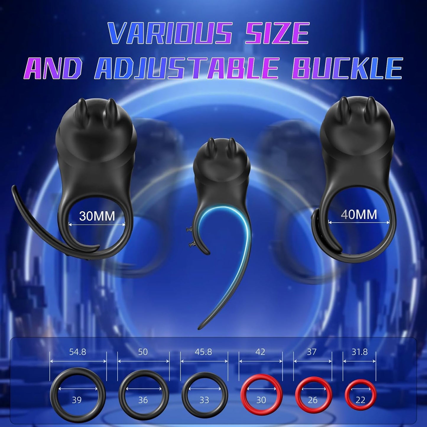HornedAlpha Intense Vibrations Penis Ring Set